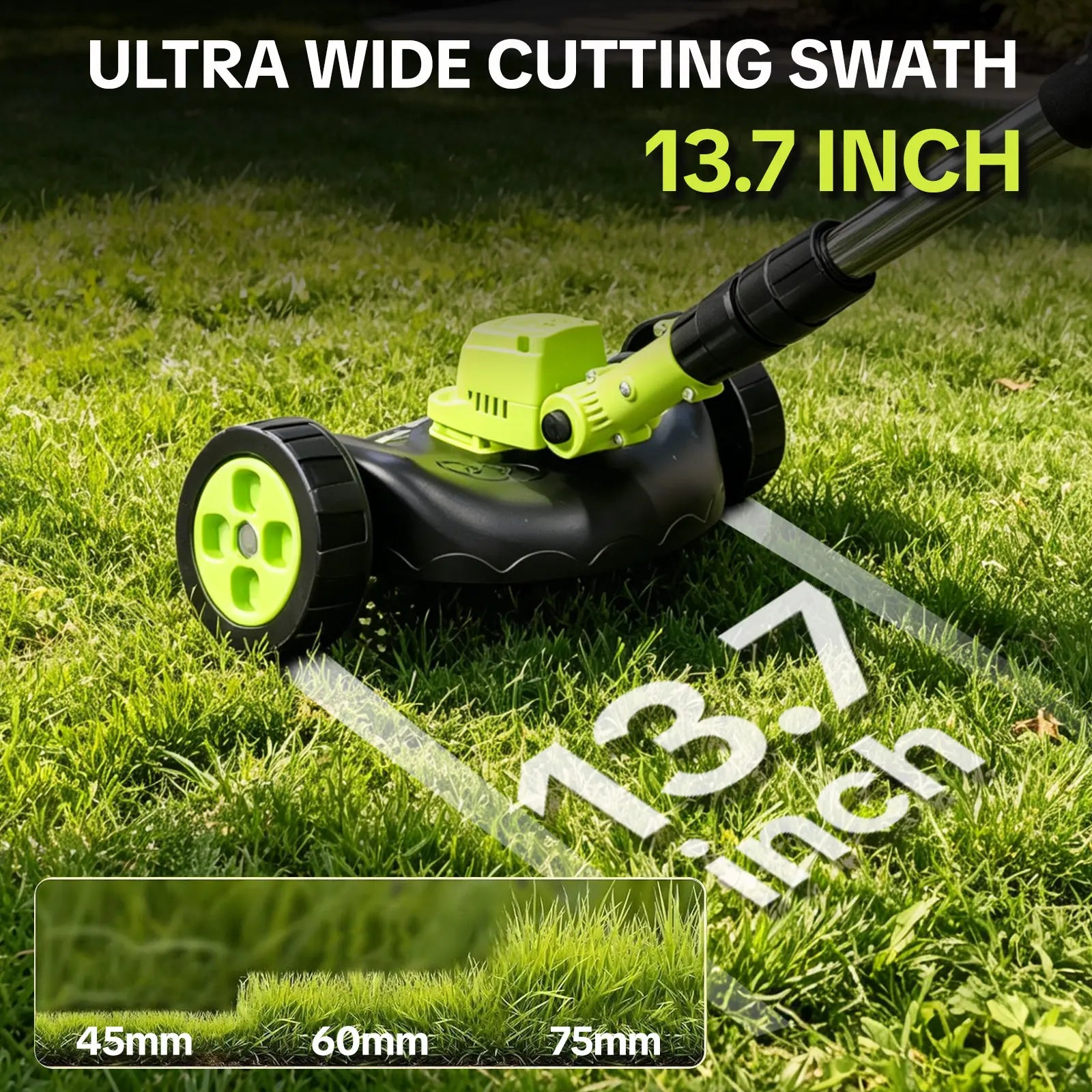 SEESE Cordless Lawn Mower, Garden Tool (Mower, Trimmer, Edger) with 2×21V Batteries, Lightweight for Small to Medium Backyards Grass Cutting Tool Grasscutters