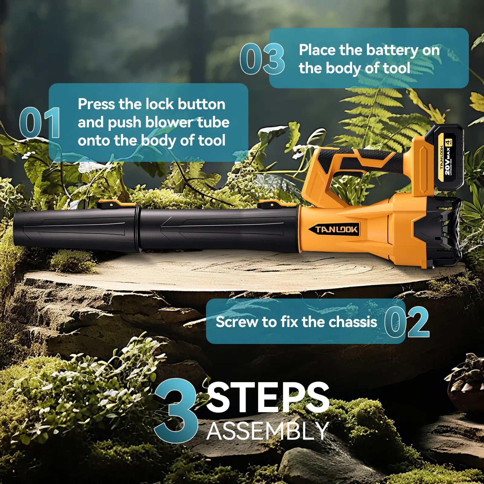 Tanlook High-Power Handheld Cordless Leaf-Snow Blower, 4Ah Batteries Included, Cordless Dust Blower for Outdoor Cleaning & Garden Care, Ideal Autumn Winter Tool, Handheld Leaf Blower, Lightweight Leaf Blowers