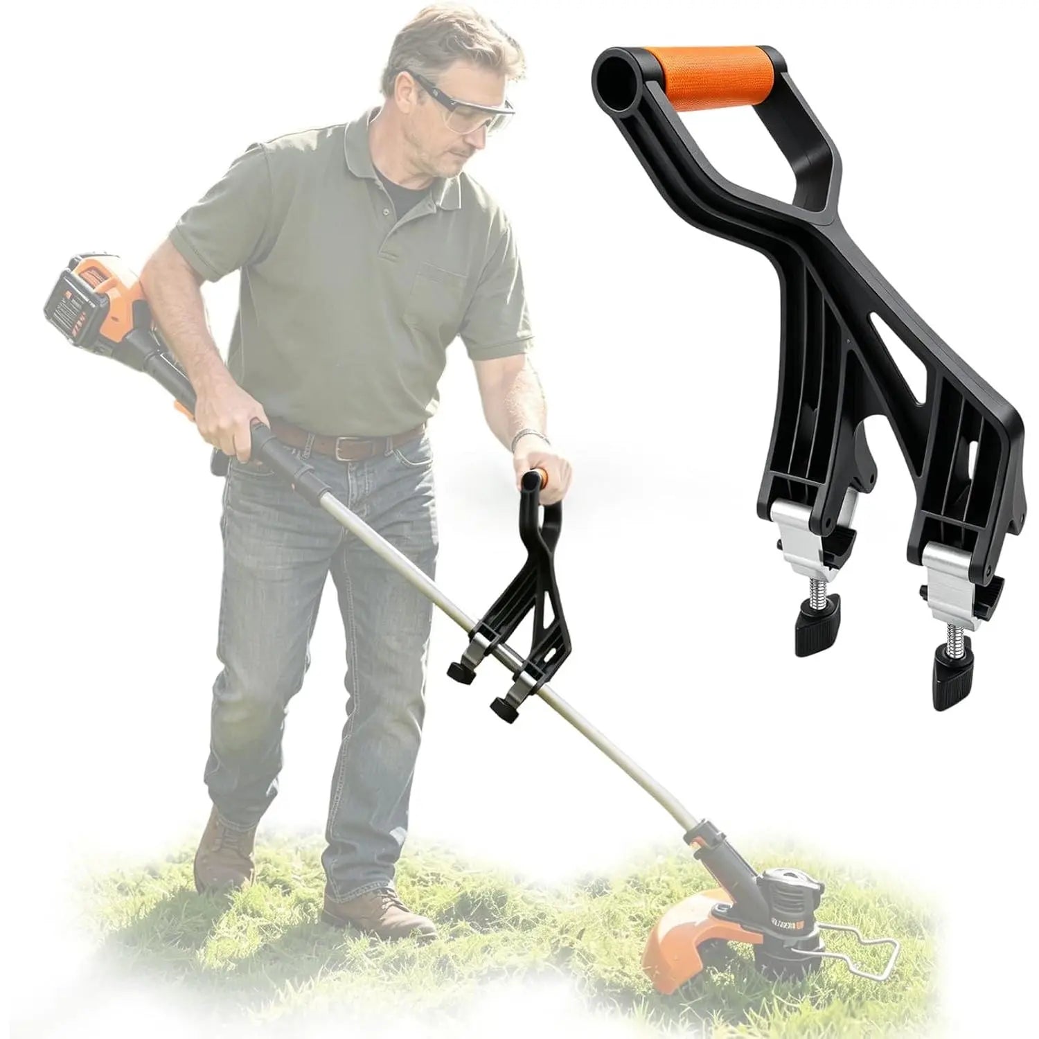 Shovel Handle , Adjustable Weed Trimmer Handle Extension, Saver Attachment Fit for Shovels Rakes String Trimmers Snow Shovels Gardening Tools