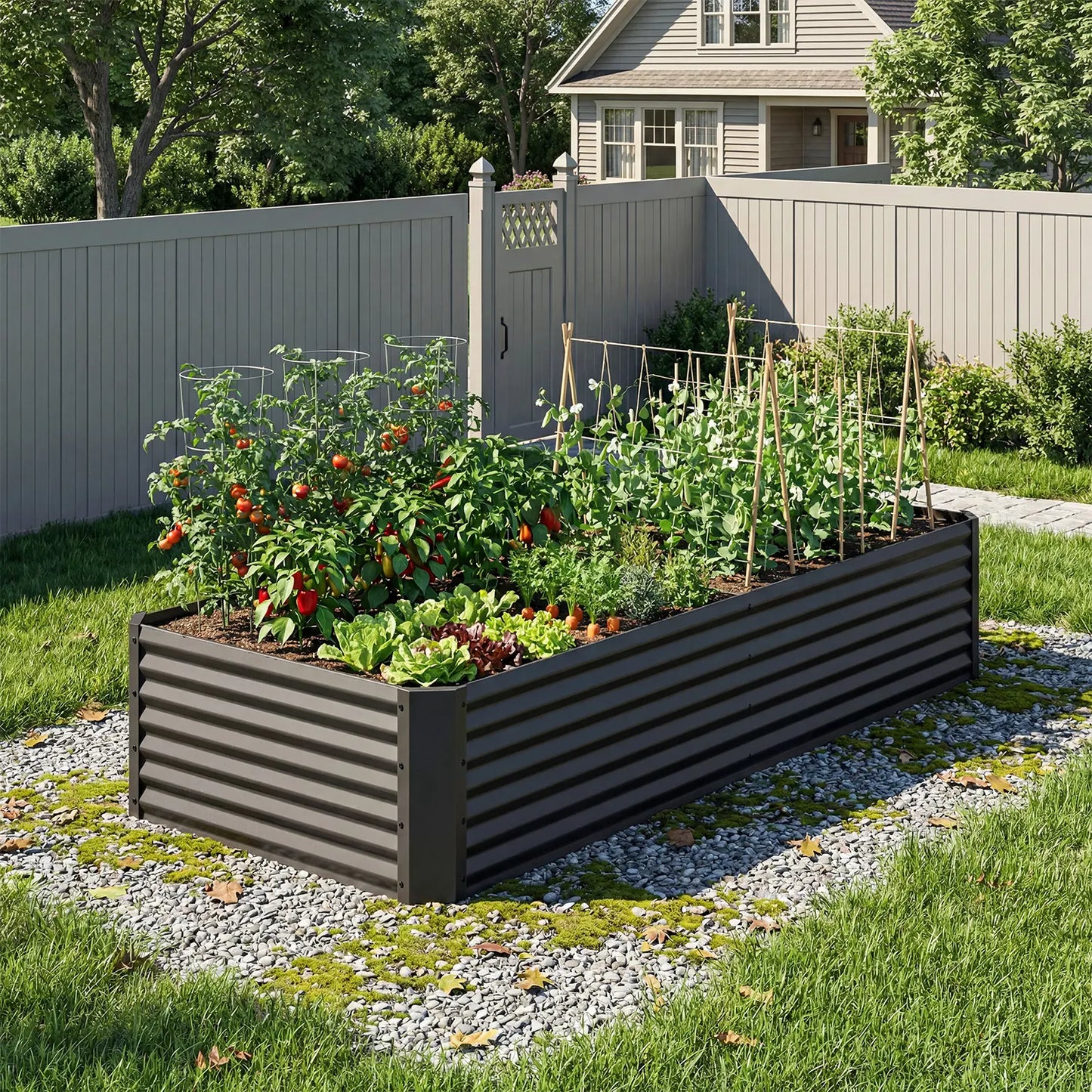 YITAHOME 1/2 Pcs Raised Garden Bed Kit, with Gloves & Tension Bar, Outdoor Patio Planter Box for Plants Vegetables Flowers