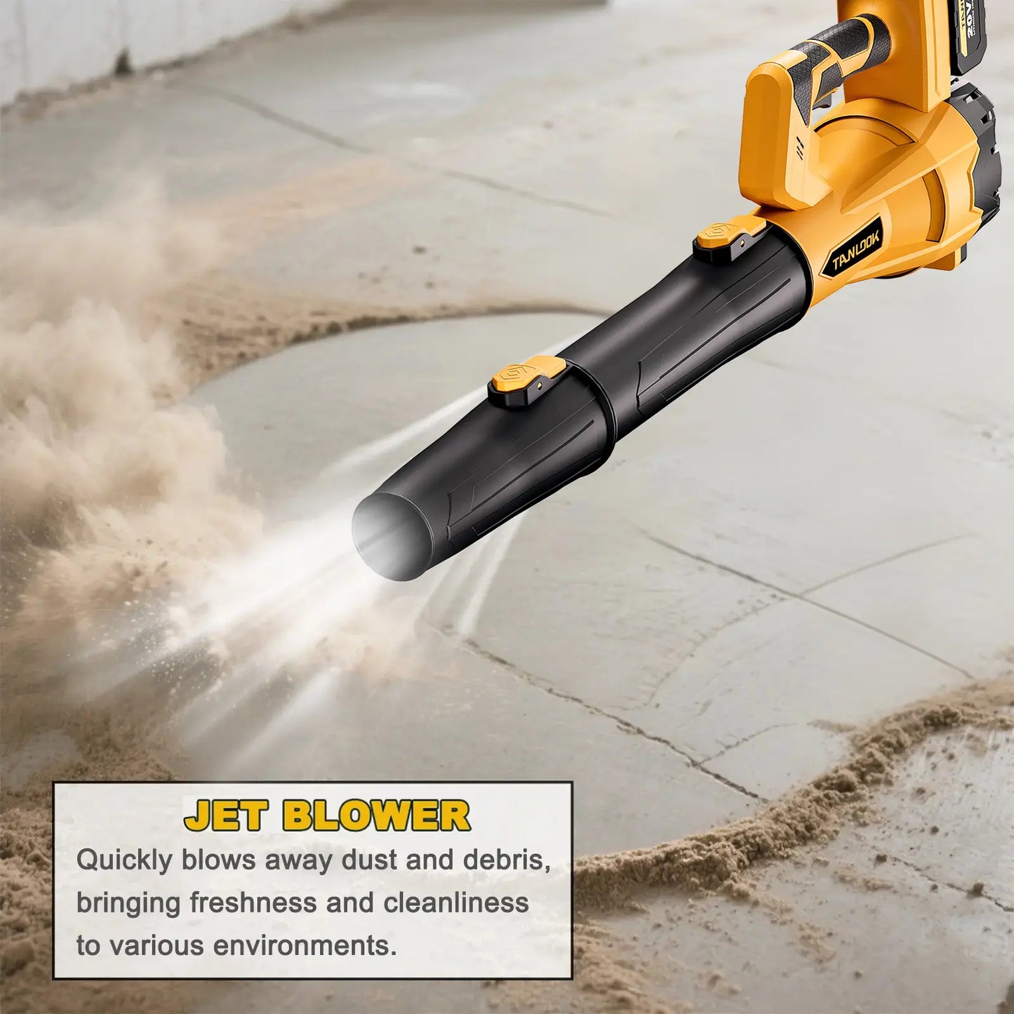 Tanlook High-Power Handheld Cordless Leaf-Snow Blower, 4Ah Batteries Included, Cordless Dust Blower for Outdoor Cleaning & Garden Care, Ideal Autumn Winter Tool, Handheld Leaf Blower, Lightweight Leaf Blowers