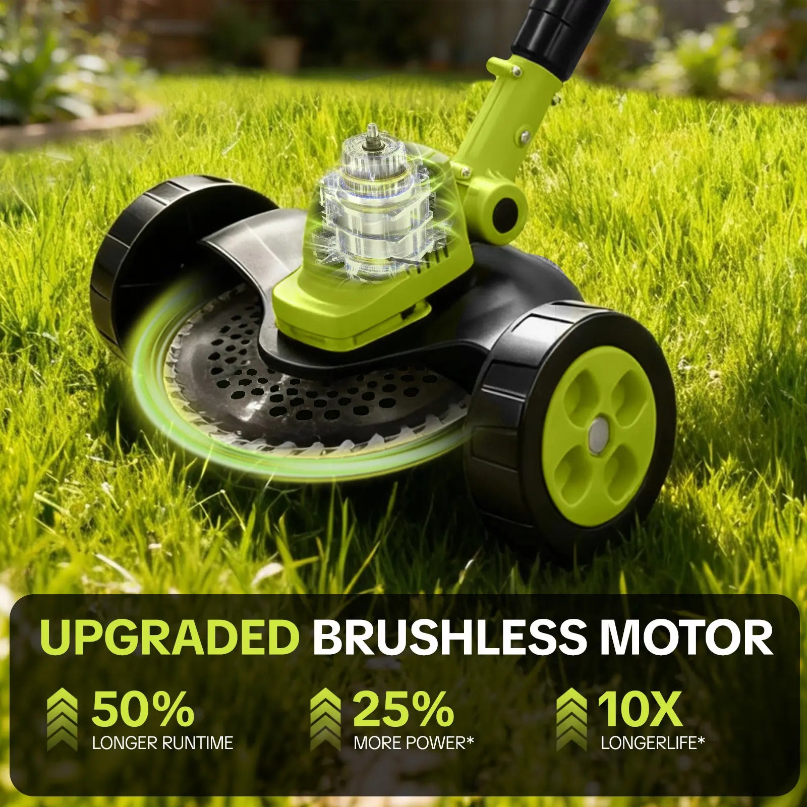 SEESE Cordless Lawn Mower, Garden Tool (Mower, Trimmer, Edger) with 2×21V Batteries, Lightweight for Small to Medium Backyards Grass Cutting Tool Grasscutters