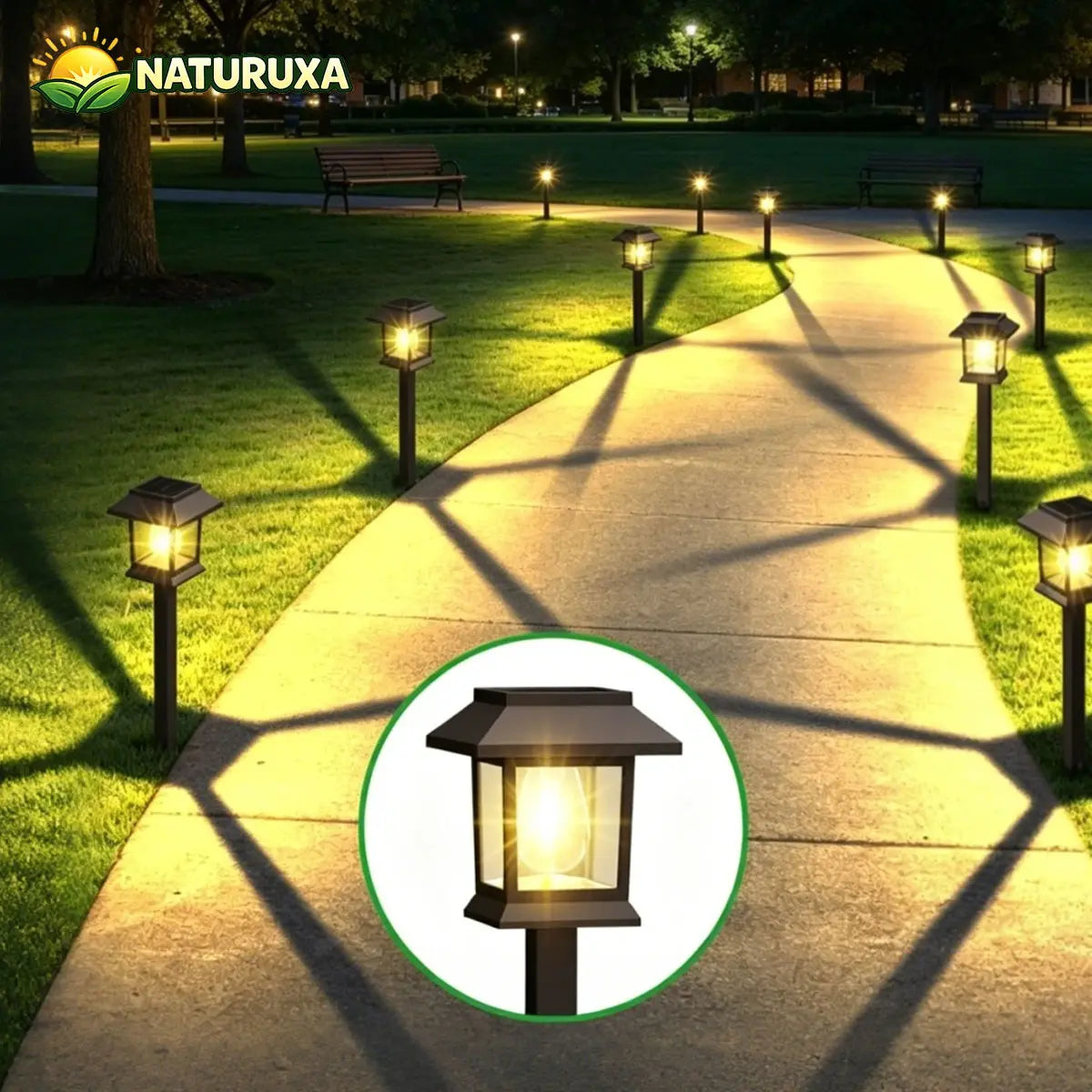 Naturuxa 6/12-Pack Solar Outdoor Lights, Waterproof Landscape Lighting for Path Walkway, Lawn Garden outside Décor