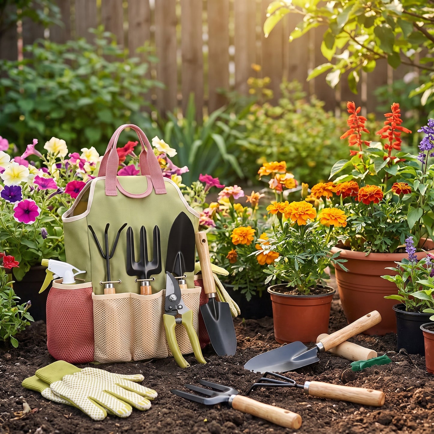 Ultimate 10-Piece Gardening Tools Set with Stylish Handbag